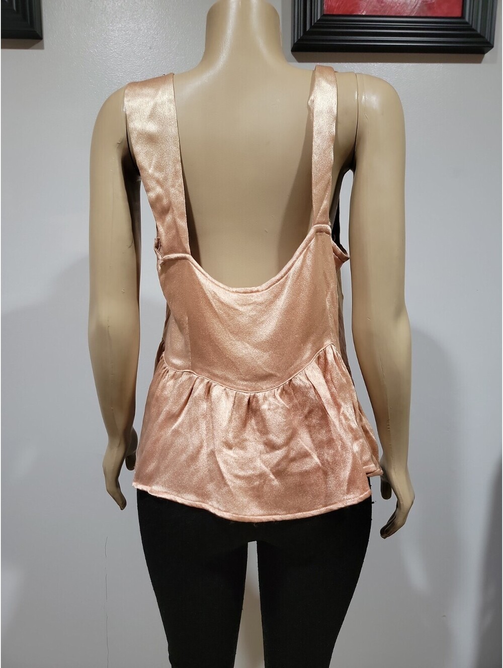 Marrika Nakk sleeveless peplum Tunic top Orange (FITS M) Ruffled Bow Detail #C3 - Picture 4 of 8